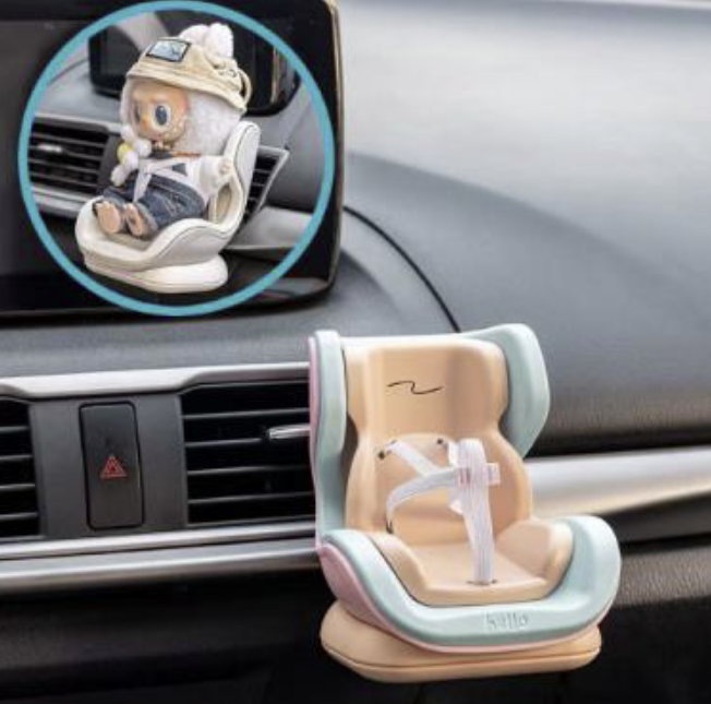 Mini Siège Auto pour Figurine - Support de Grille d'Aération de Voiture